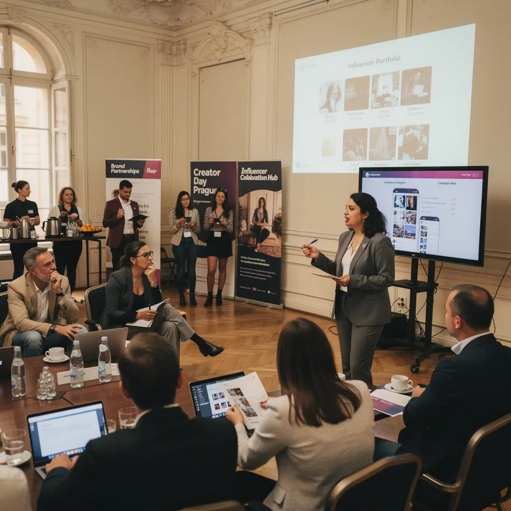 ZnaДЌka a influencer se setkГЎvajГ­ na osobnГ­m jednГЎnГ­ o marketingovГ© strategii.