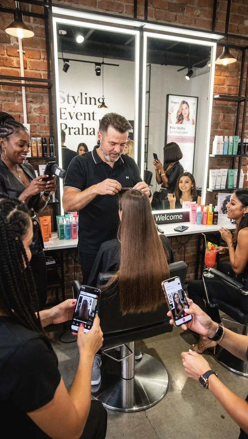 Setkání marketingového týmu s influencery na strategické plánování.